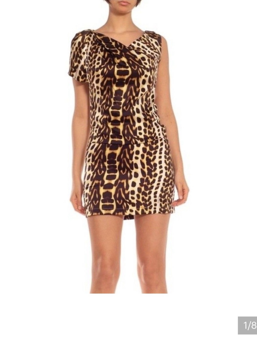 Vintage Just Cavalli Leopard Animal Print Silk Mini Dress